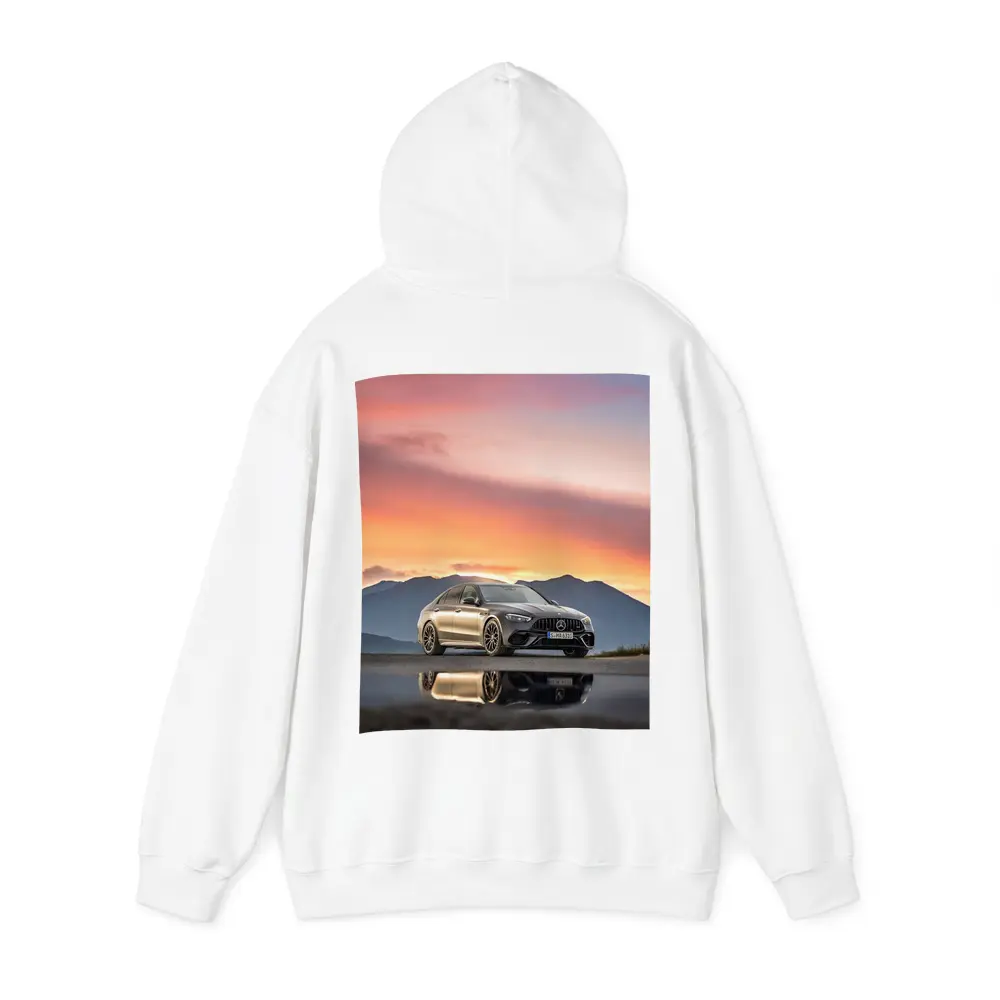 Mercedes AMG C63 Sunset Mountain Reflection – Hoodies