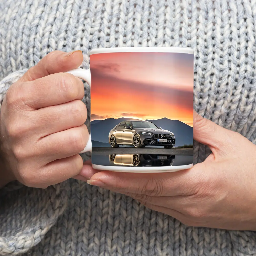 Mercedes AMG C63 Sunset Mountain Reflection – Mugs