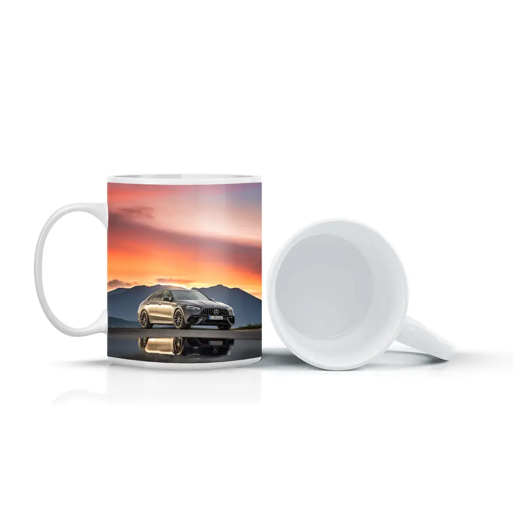 Mercedes AMG C63 Sunset Mountain Reflection – Mugs
