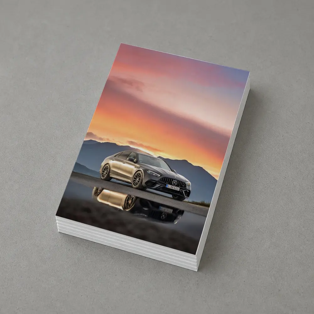 Mercedes AMG C63 Sunset Mountain Reflection – Postcards