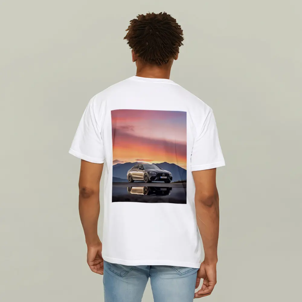 Mercedes AMG C63 Sunset Mountain Reflection – T-Shirts