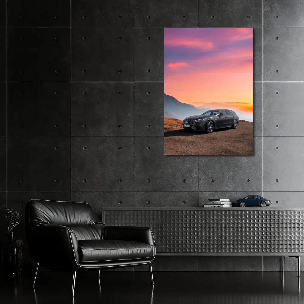 Mercedes AMG C63 Wagon Mountain Sunset – Wall Art