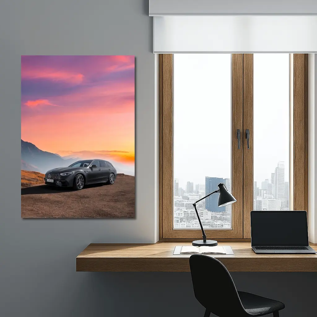 Mercedes AMG C63 Wagon Mountain Sunset – Wall Art