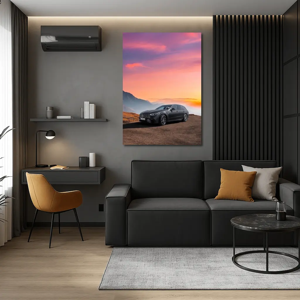 Mercedes AMG C63 Wagon Mountain Sunset – Wall Art