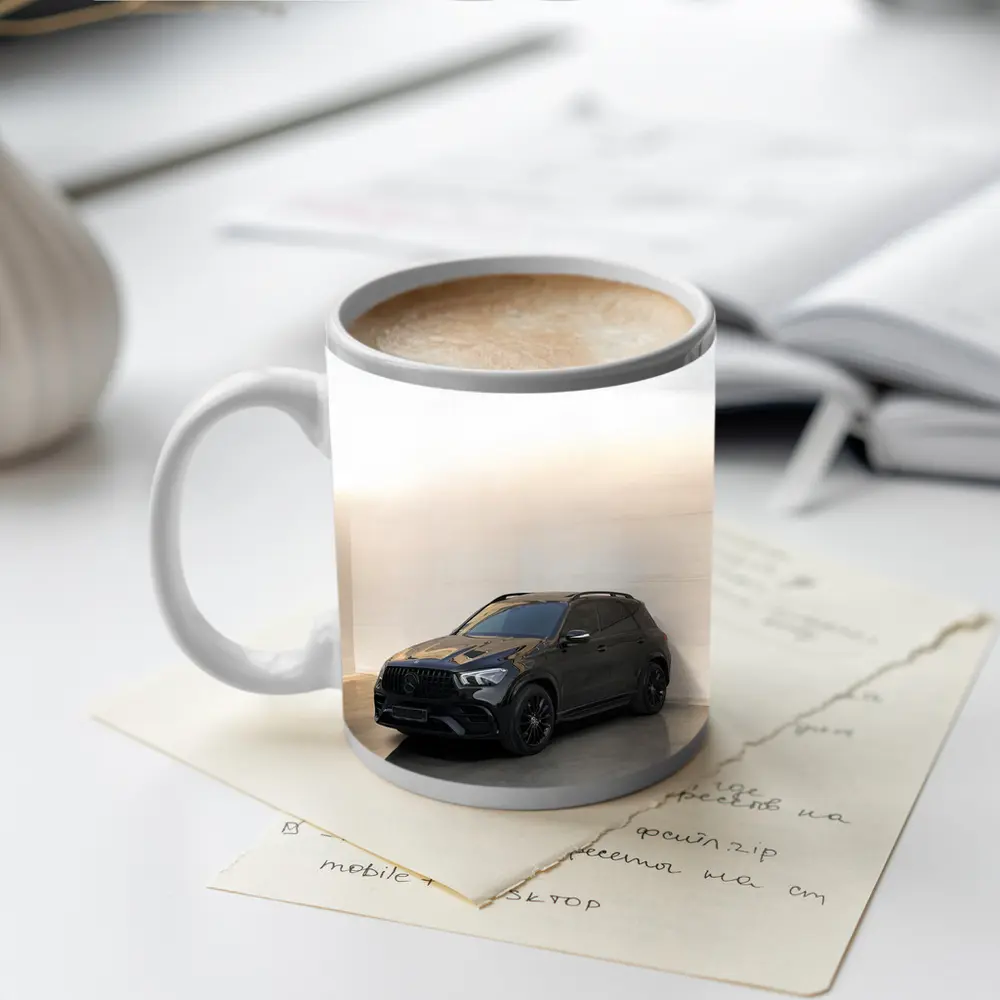 Mercedes Benz GLE Class Black Minimal Studio – Mugs