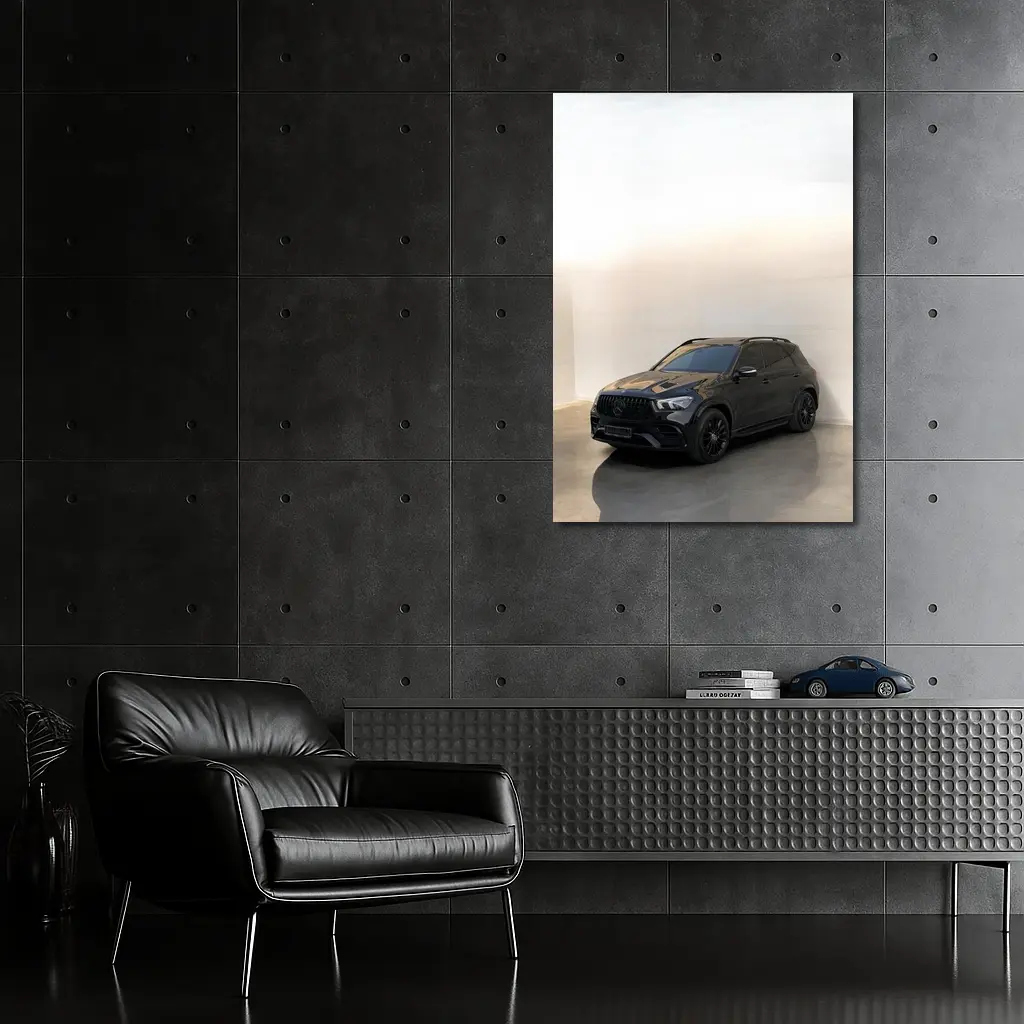 Mercedes Benz GLE Class Black Minimal Studio – Wall Art