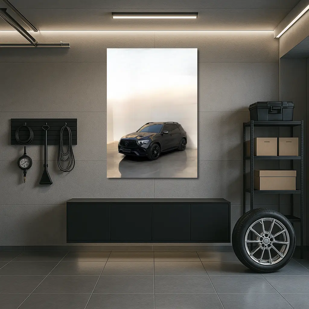 Mercedes Benz GLE Class Black Minimal Studio – Wall Art