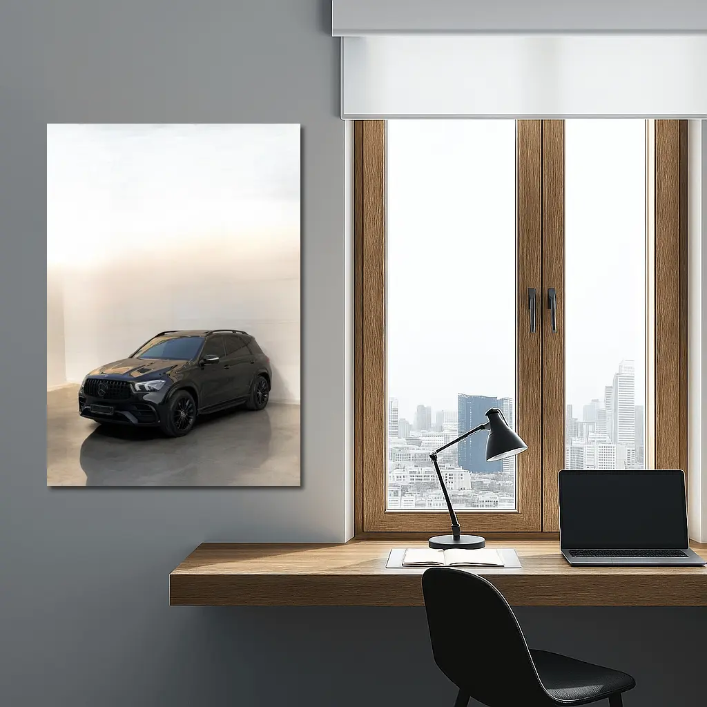 Mercedes Benz GLE Class Black Minimal Studio – Wall Art