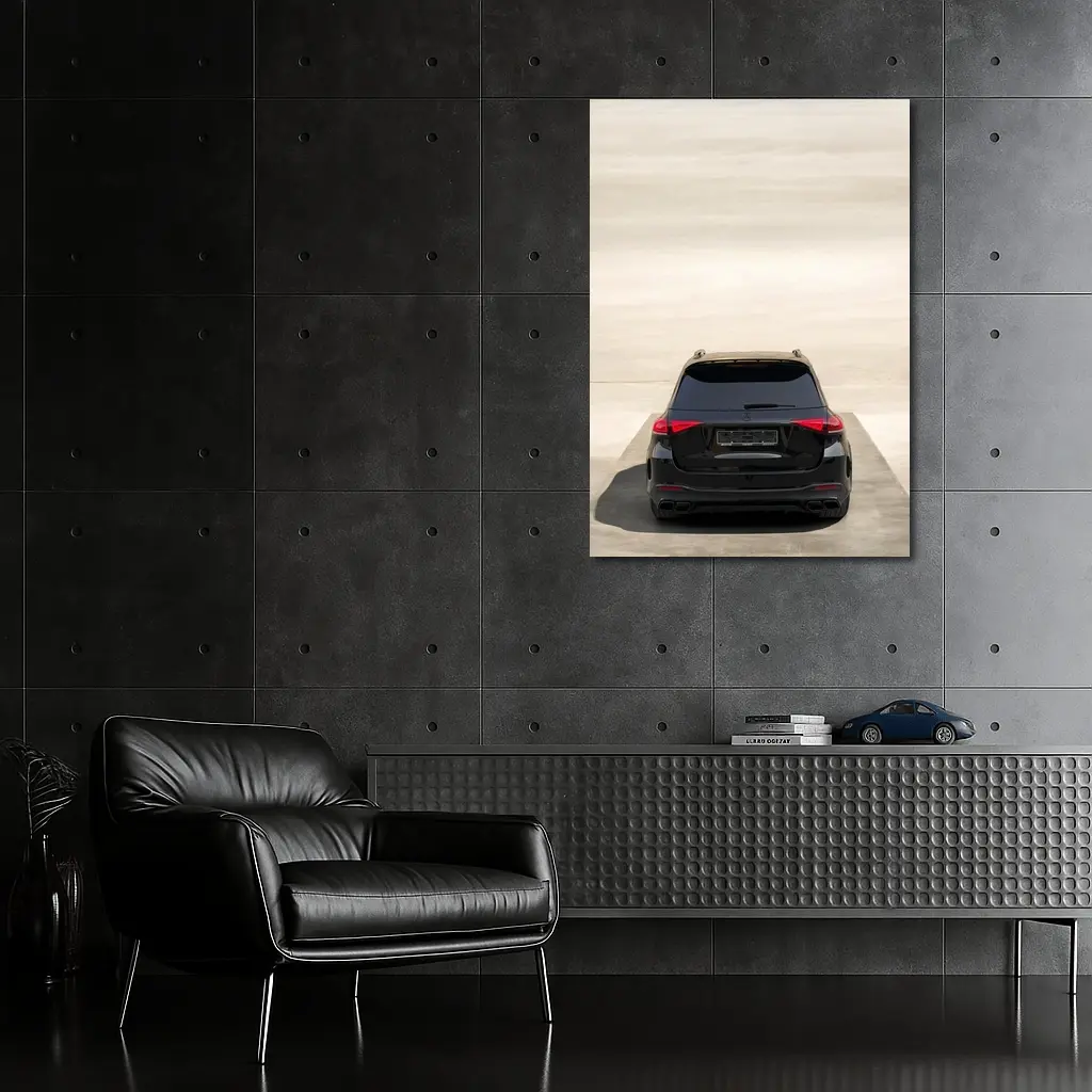 Mercedes GLE Class Black Rear Parking Lot – Wall Art