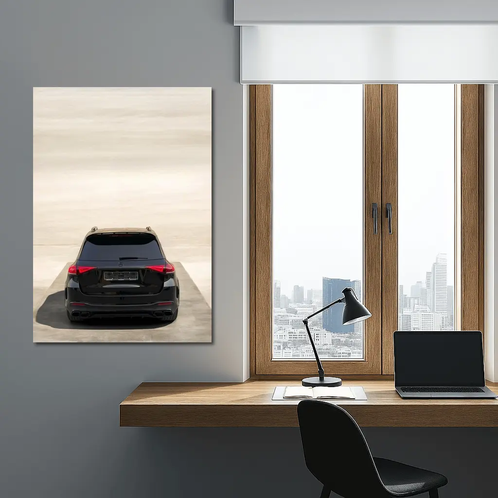 Mercedes GLE Class Black Rear Parking Lot – Wall Art
