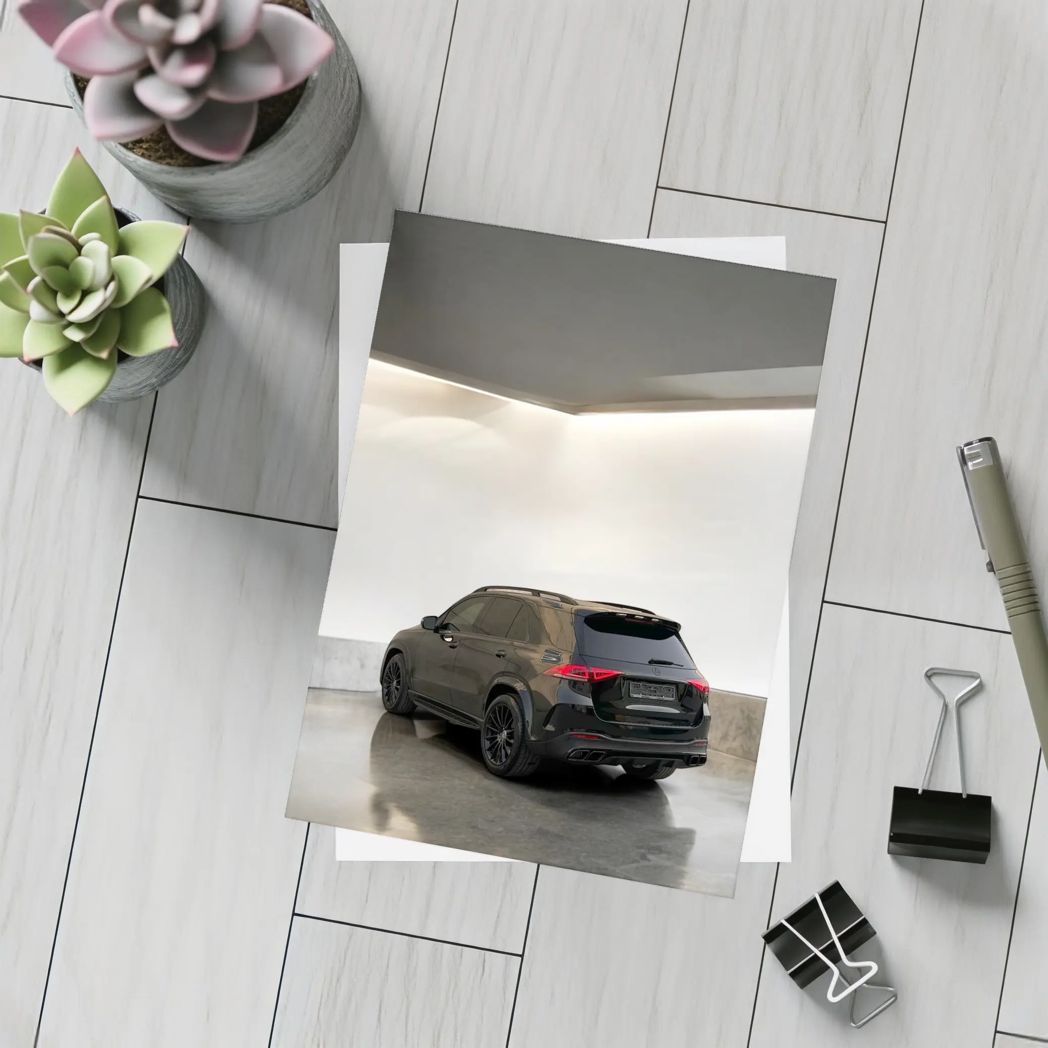 Mercedes GLE Class Black Minimal Garage – Postcards