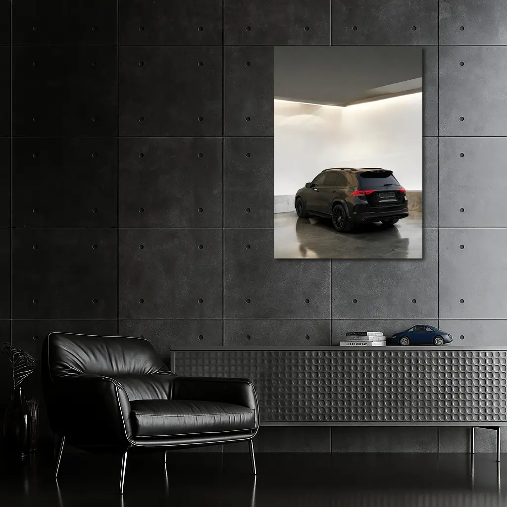 Mercedes GLE Class Black Minimal Garage – Wall Art