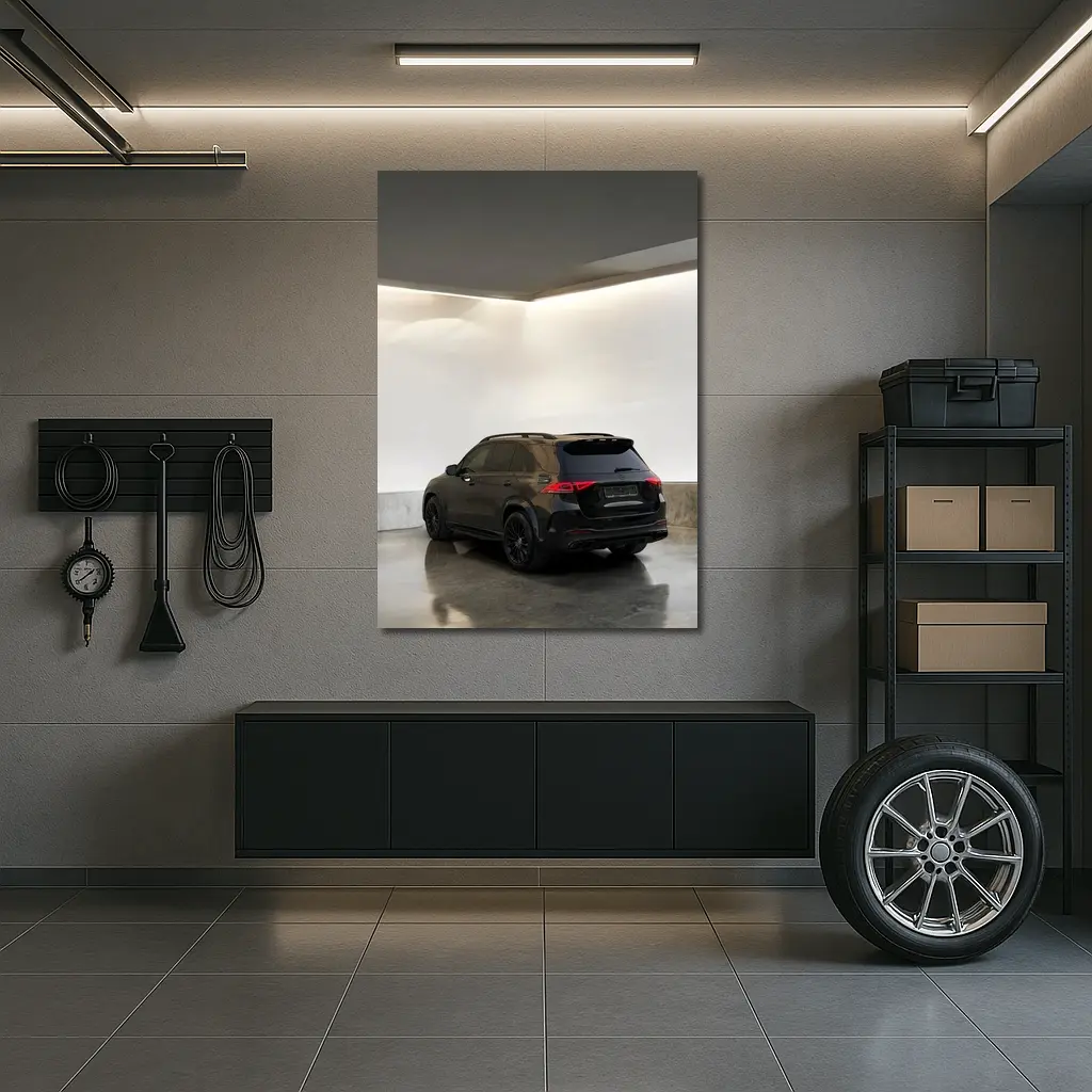 Mercedes GLE Class Black Minimal Garage – Wall Art