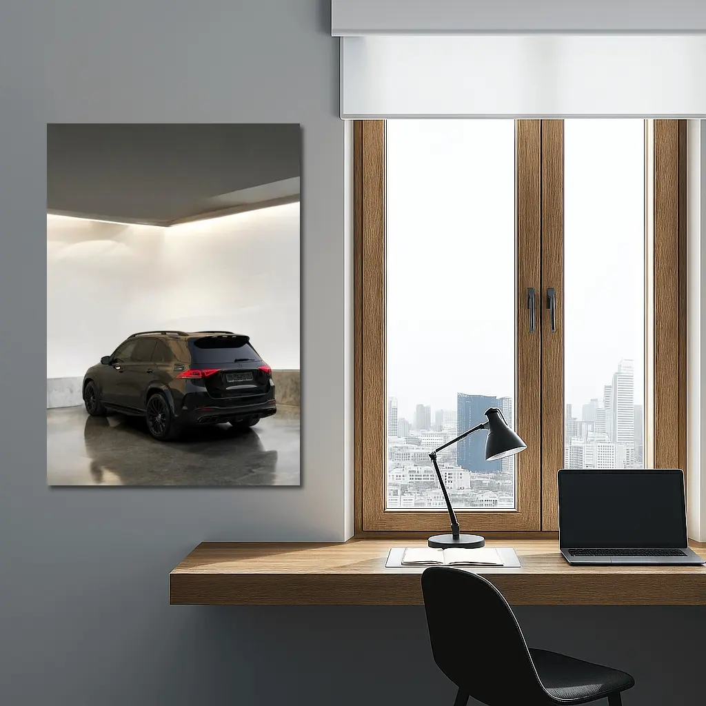 Mercedes GLE Class Black Minimal Garage – Wall Art