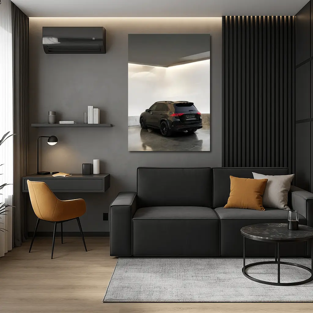 Mercedes GLE Class Black Minimal Garage – Wall Art