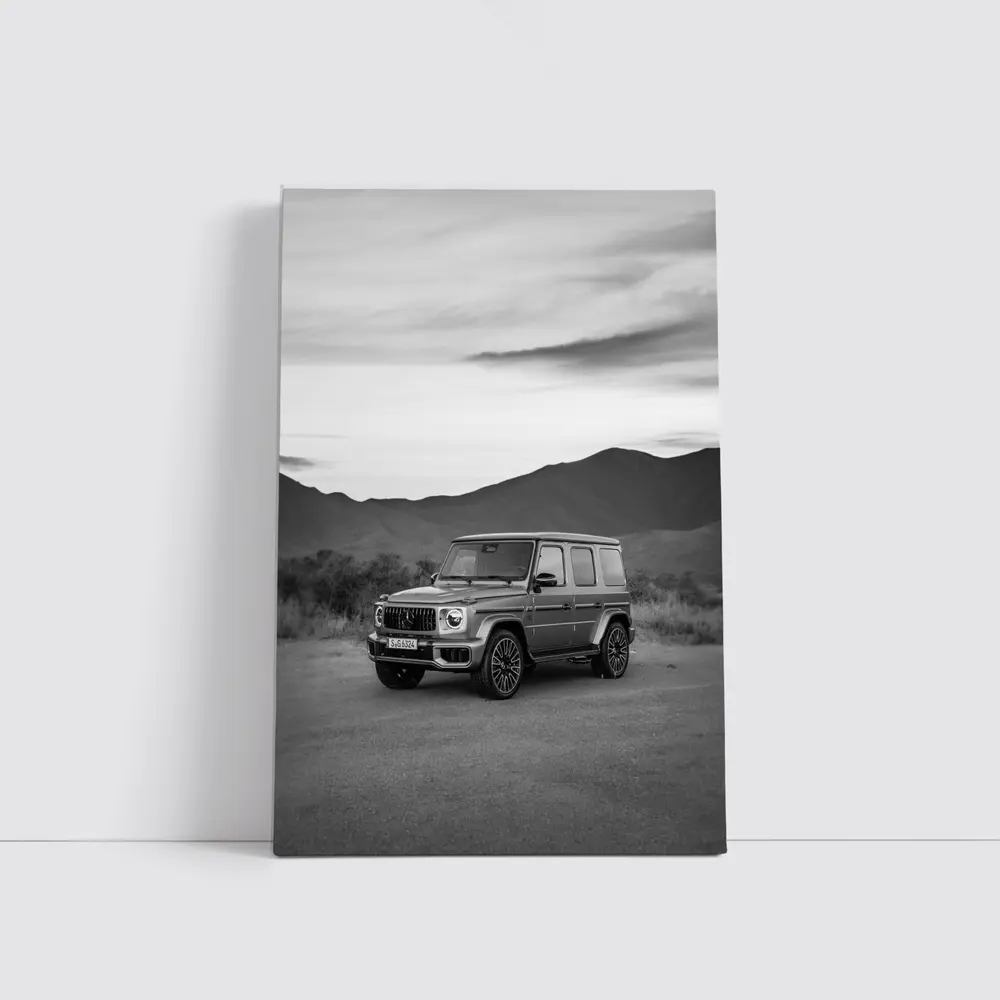 Mercedes G Class Black White Mountain Landscape – Wall Art