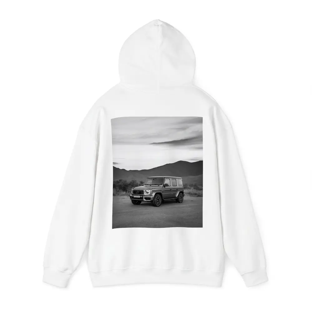 Mercedes G Class Black White Mountain Landscape – Hoodies