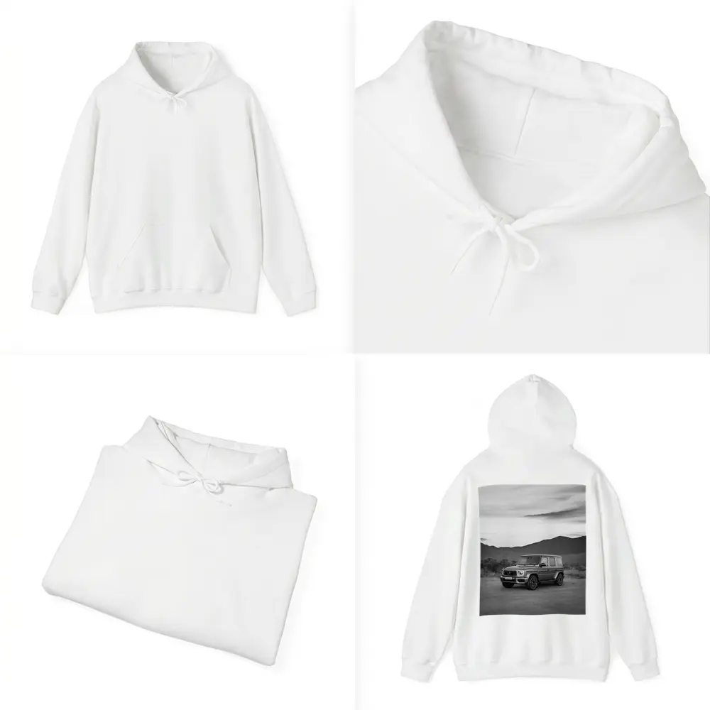 Mercedes G Class Black White Mountain Landscape – Hoodies