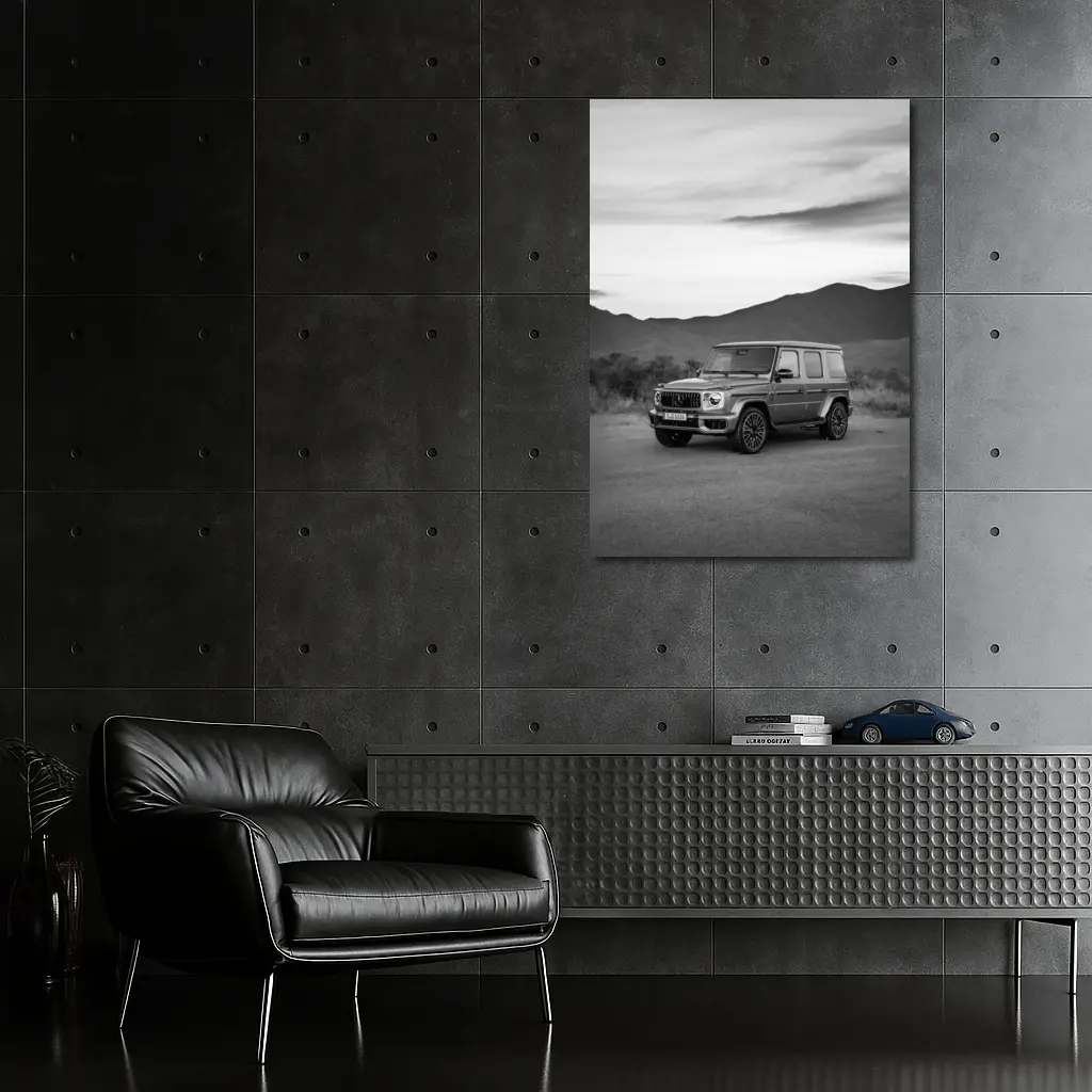 Mercedes G Class Black White Mountain Landscape – Wall Art