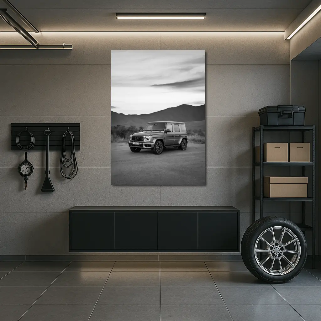 Mercedes G Class Black White Mountain Landscape – Wall Art