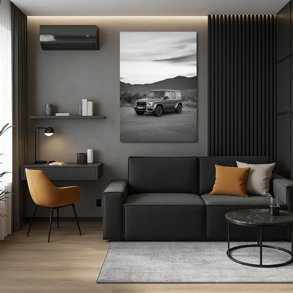 Mercedes G Class Black White Mountain Landscape – Wall Art