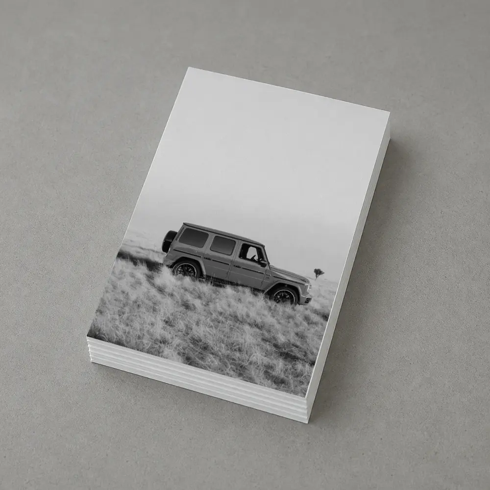 Mercedes G Class Black White Field – Postcards