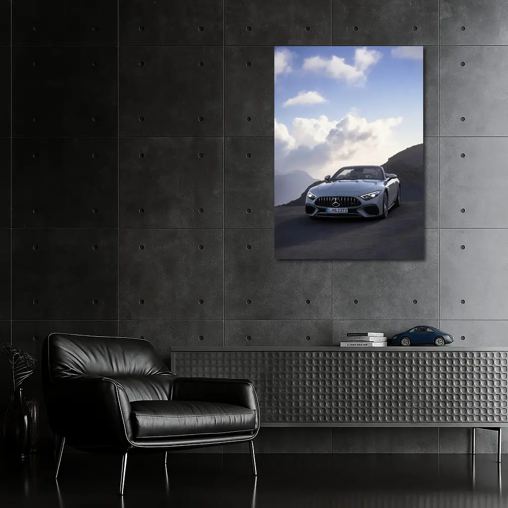 Mercedes SL Class Silver Mountain Road – Wall Art