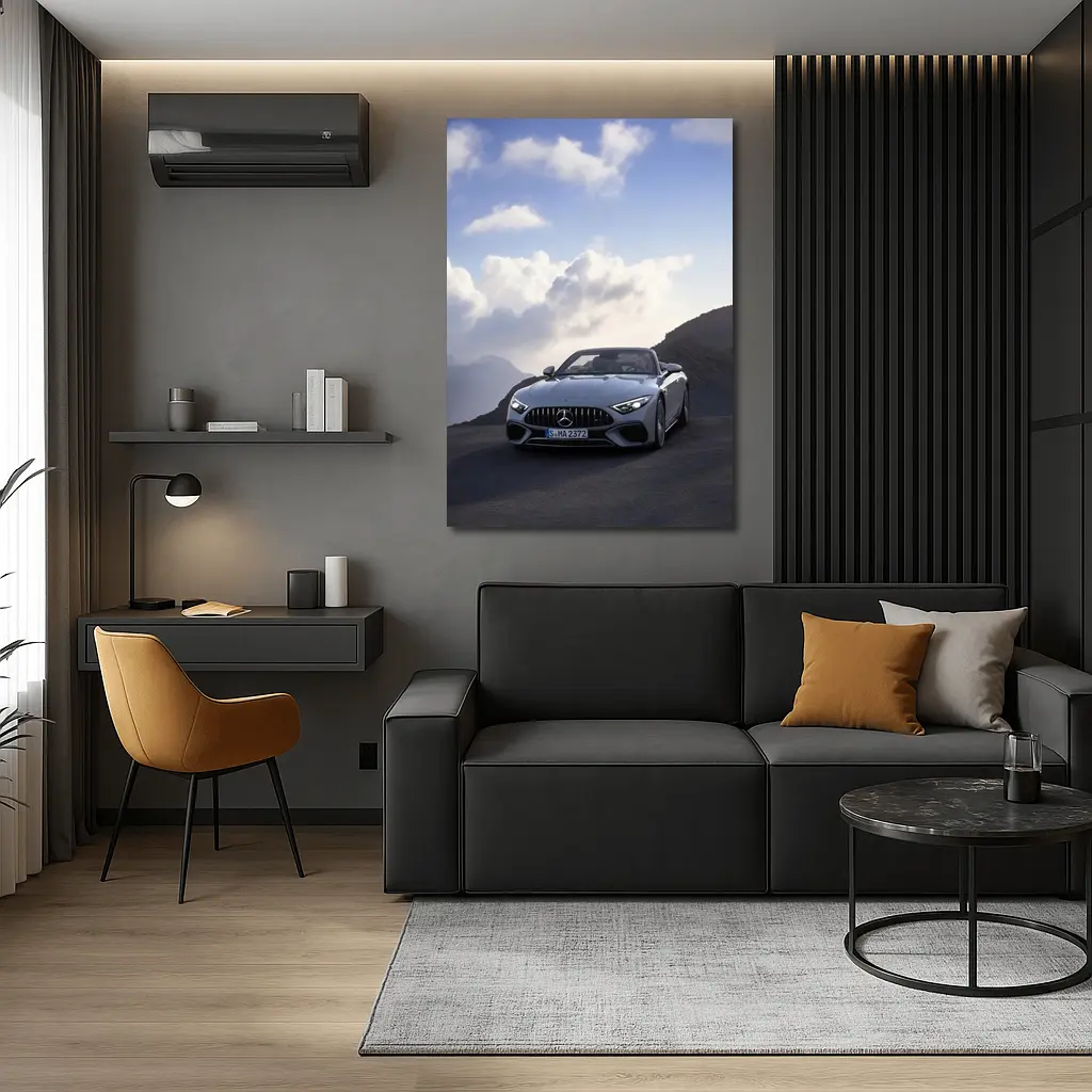 Mercedes SL Class Silver Mountain Road – Wall Art