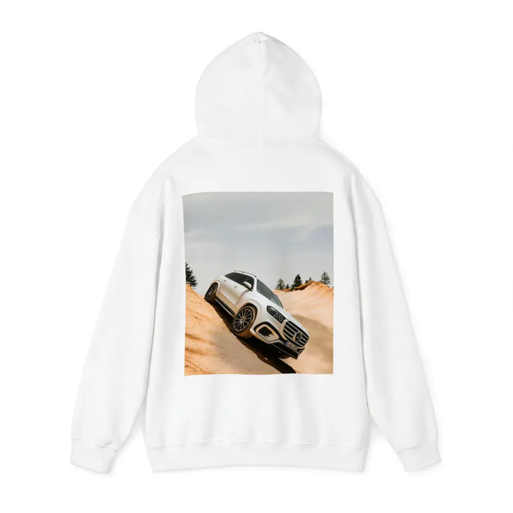 Mercedes GLS Class White SUV Sandy Dunes – Hoodies
