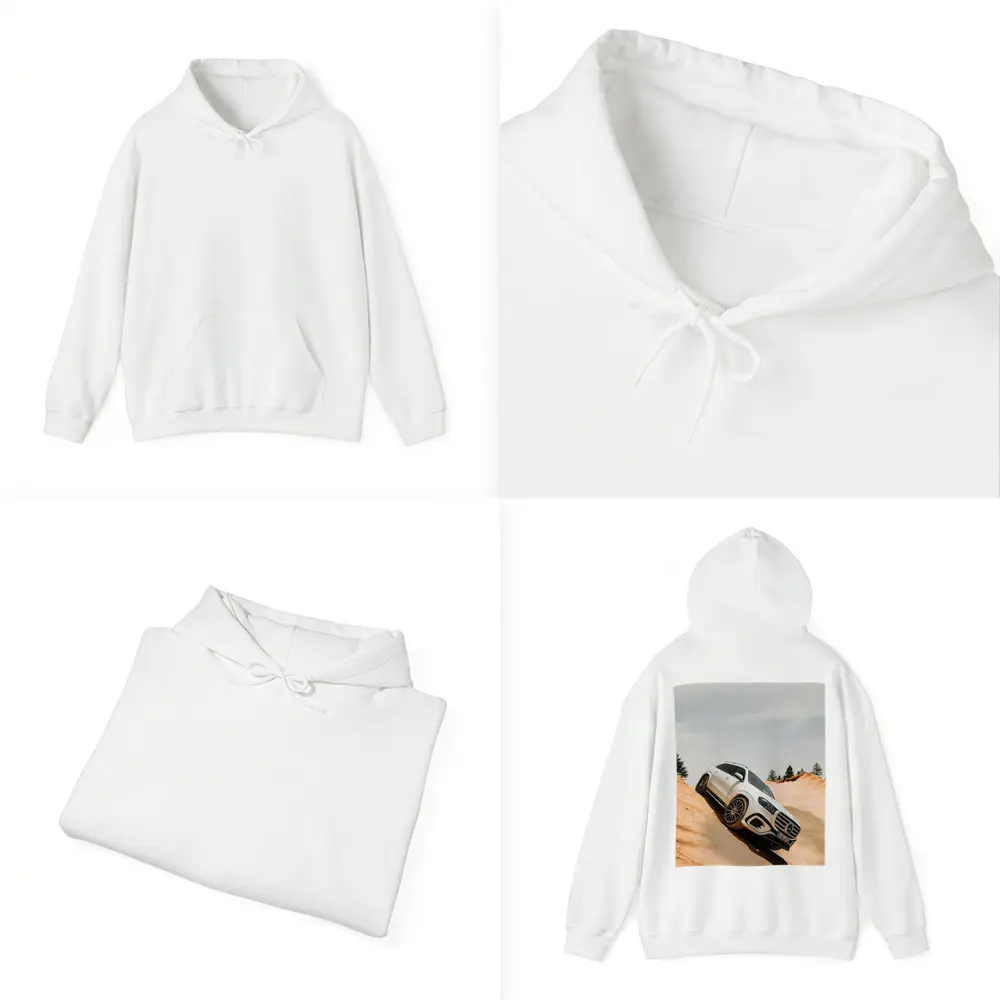 Mercedes GLS Class White SUV Sandy Dunes – Hoodies