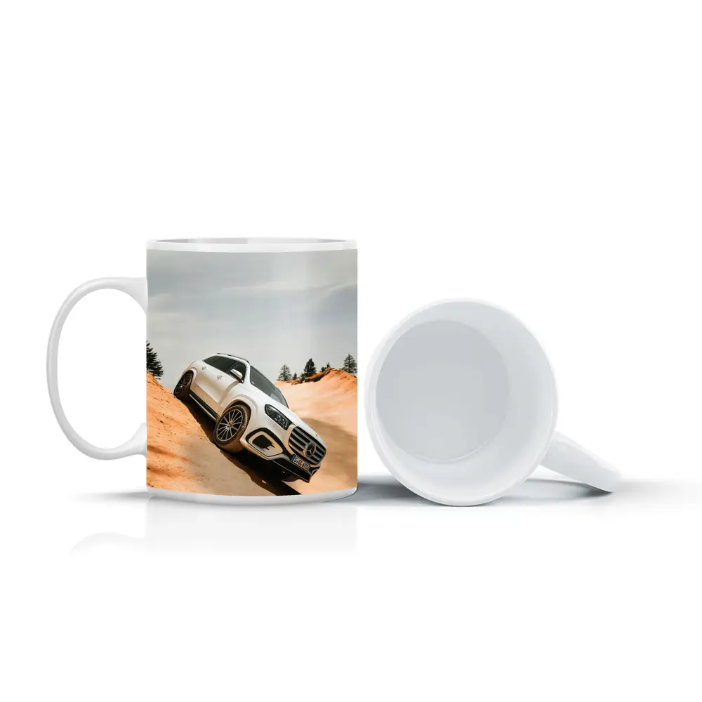 Mercedes GLS Class White SUV Sandy Dunes – Mugs