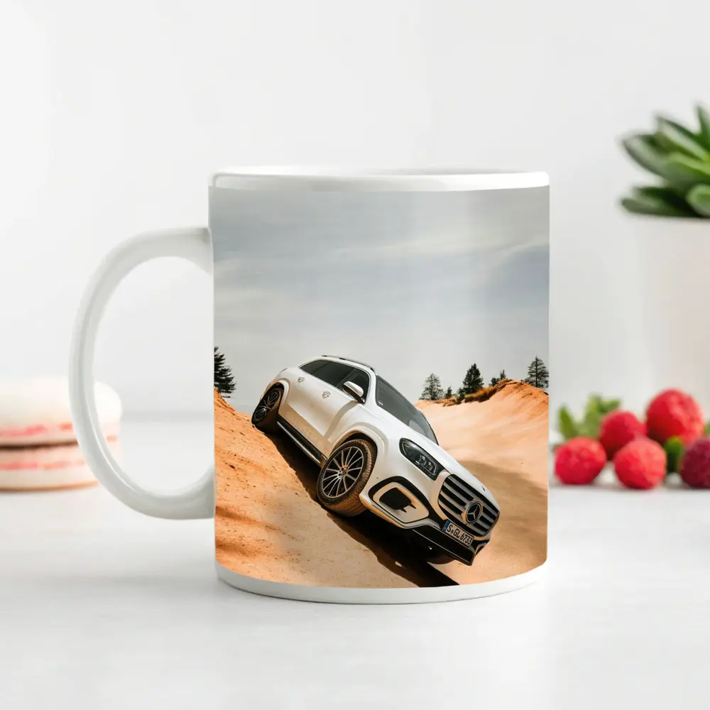 Mercedes GLS Class White SUV Sandy Dunes – Mugs