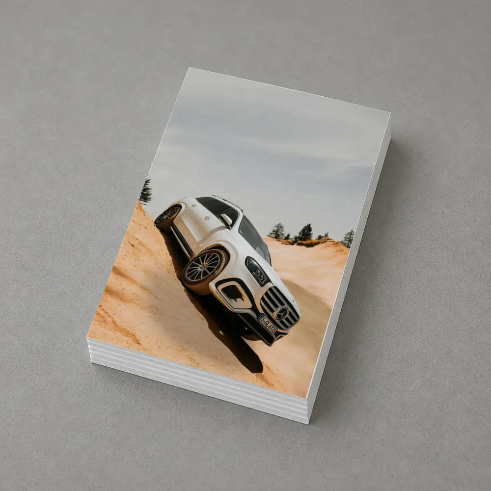 Mercedes GLS Class White SUV Sandy Dunes – Postcards