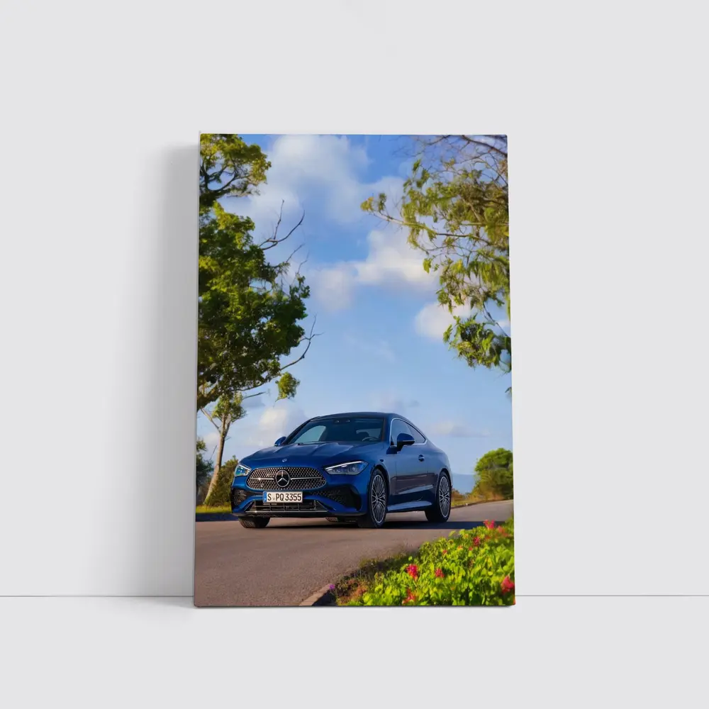 Mercedes CLE Coupe Blue Coastal Road – Wall Art