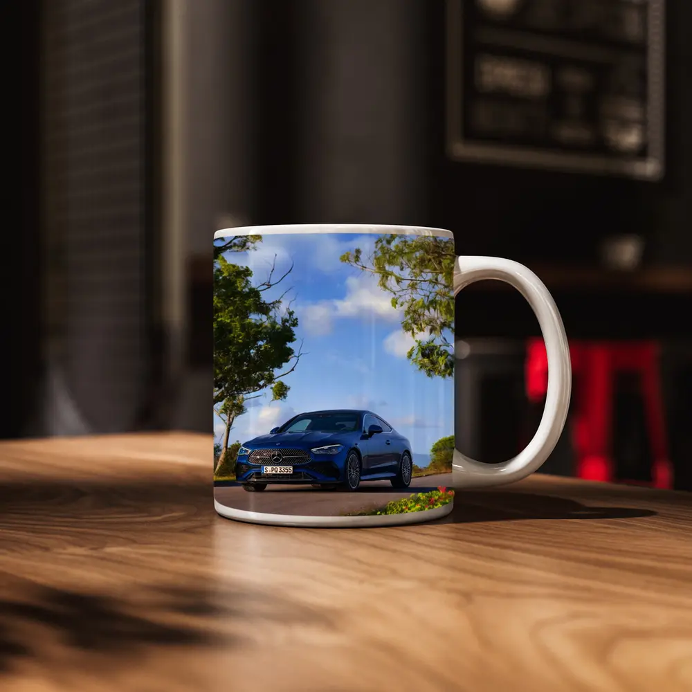 Mercedes CLE Coupe Blue Coastal Road – Mugs