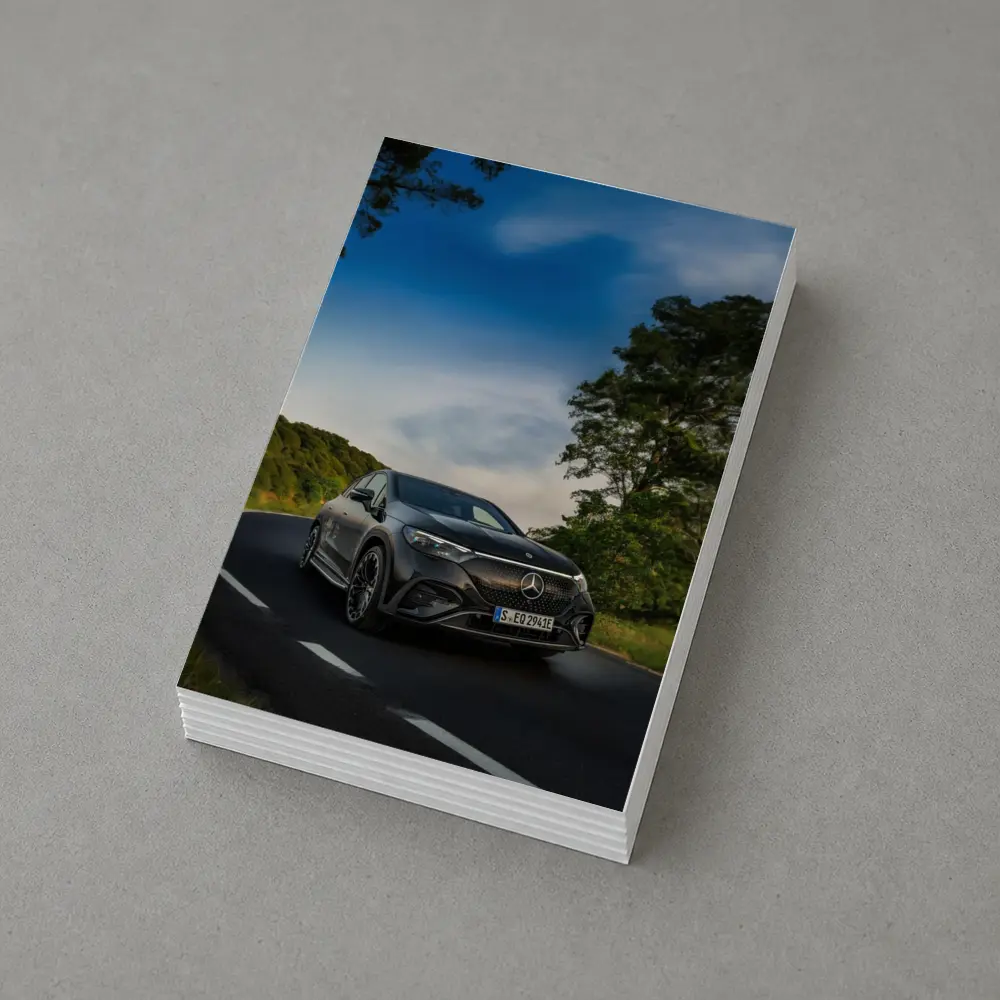 Mercedes EQE AMG Dark Road Green Trees – Postcards