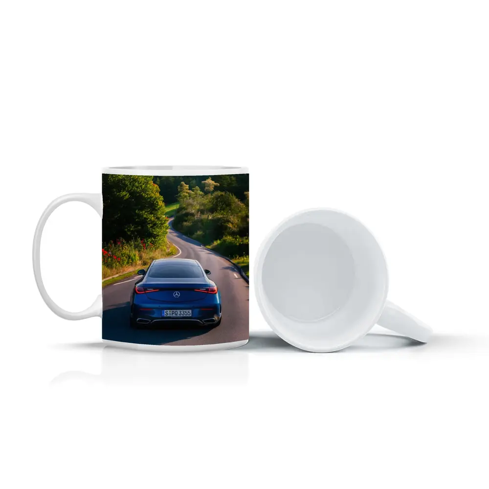 Mercedes CLS Blue Coupe Country Road Drive – Mugs