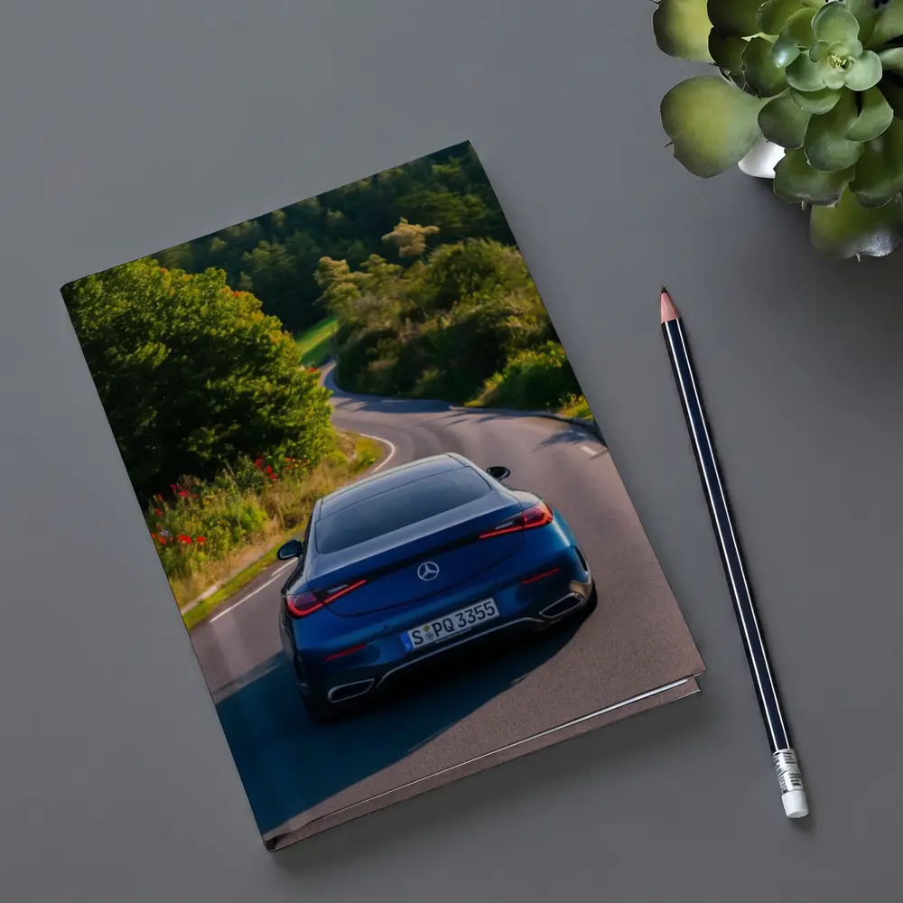 Mercedes CLS Blue Coupe Country Road Drive – Notebooks