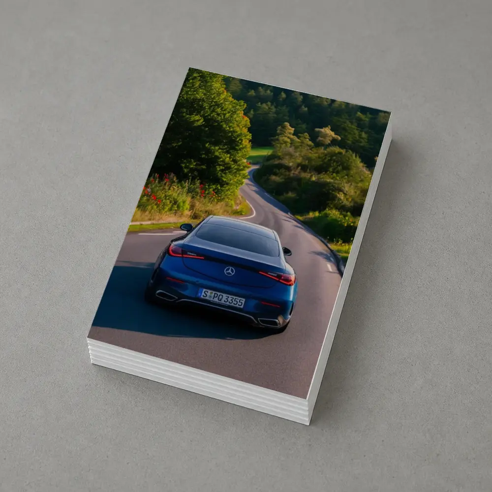 Mercedes CLS Blue Coupe Country Road Drive – Postcards