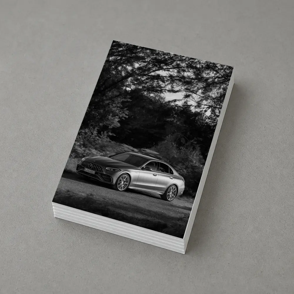 Mercedes AMG C Class Black White Nature – Postcards