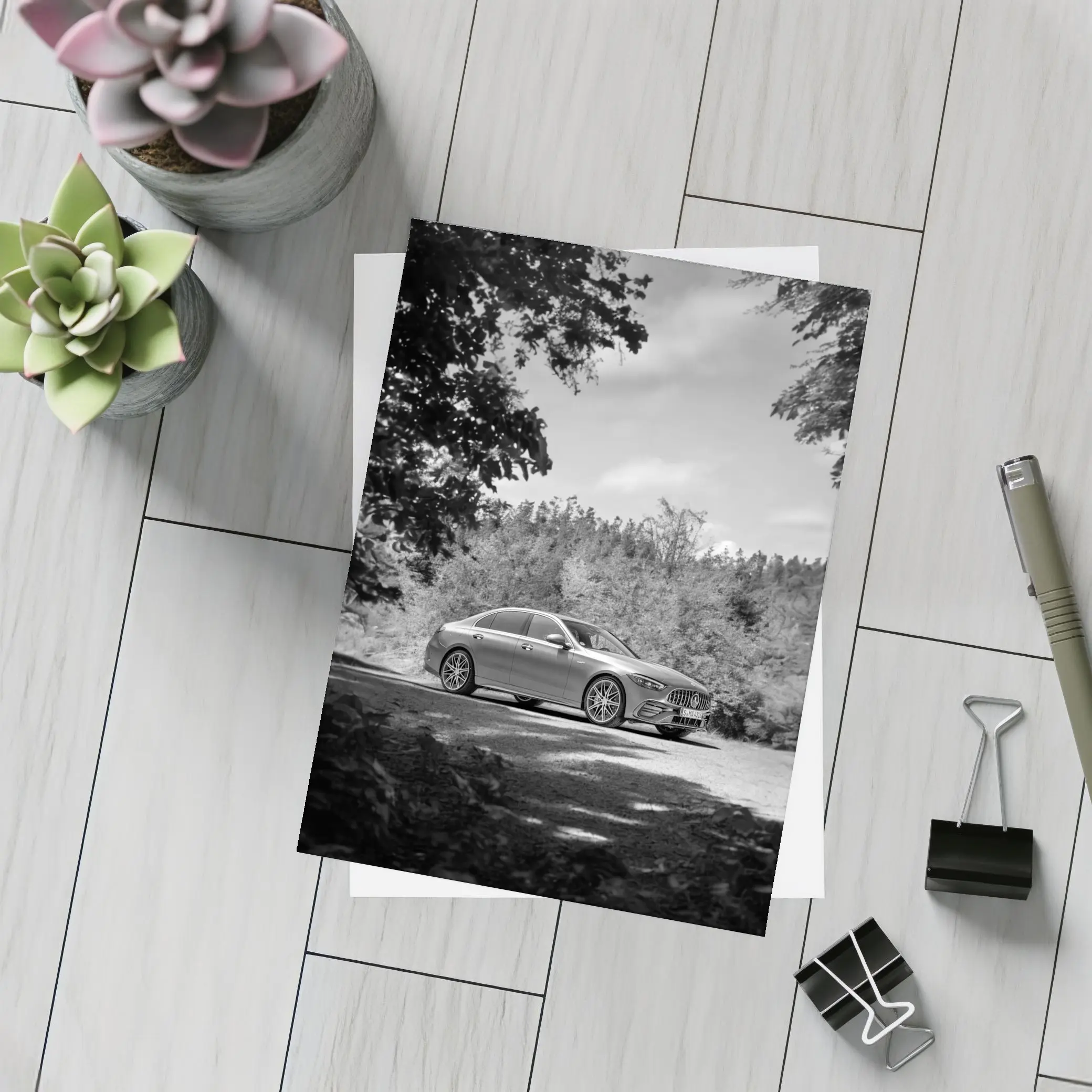 Mercedes AMG C63 Black White Forest – Postcards