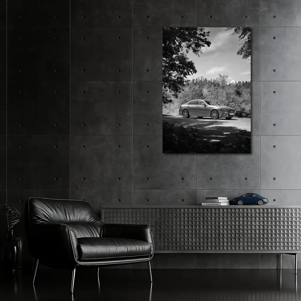 Mercedes AMG C63 Black White Forest – Wall Art