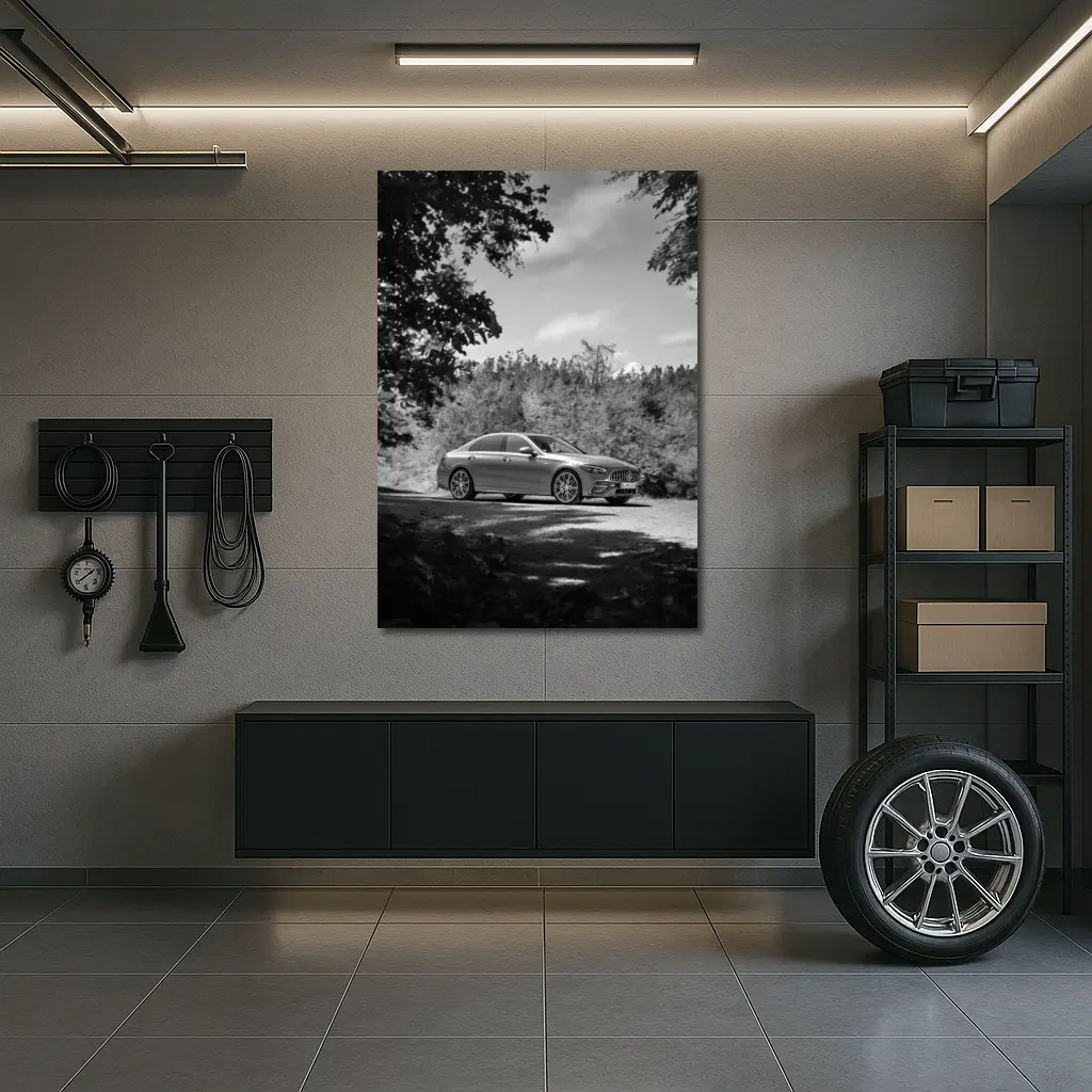 Mercedes AMG C63 Black White Forest – Wall Art