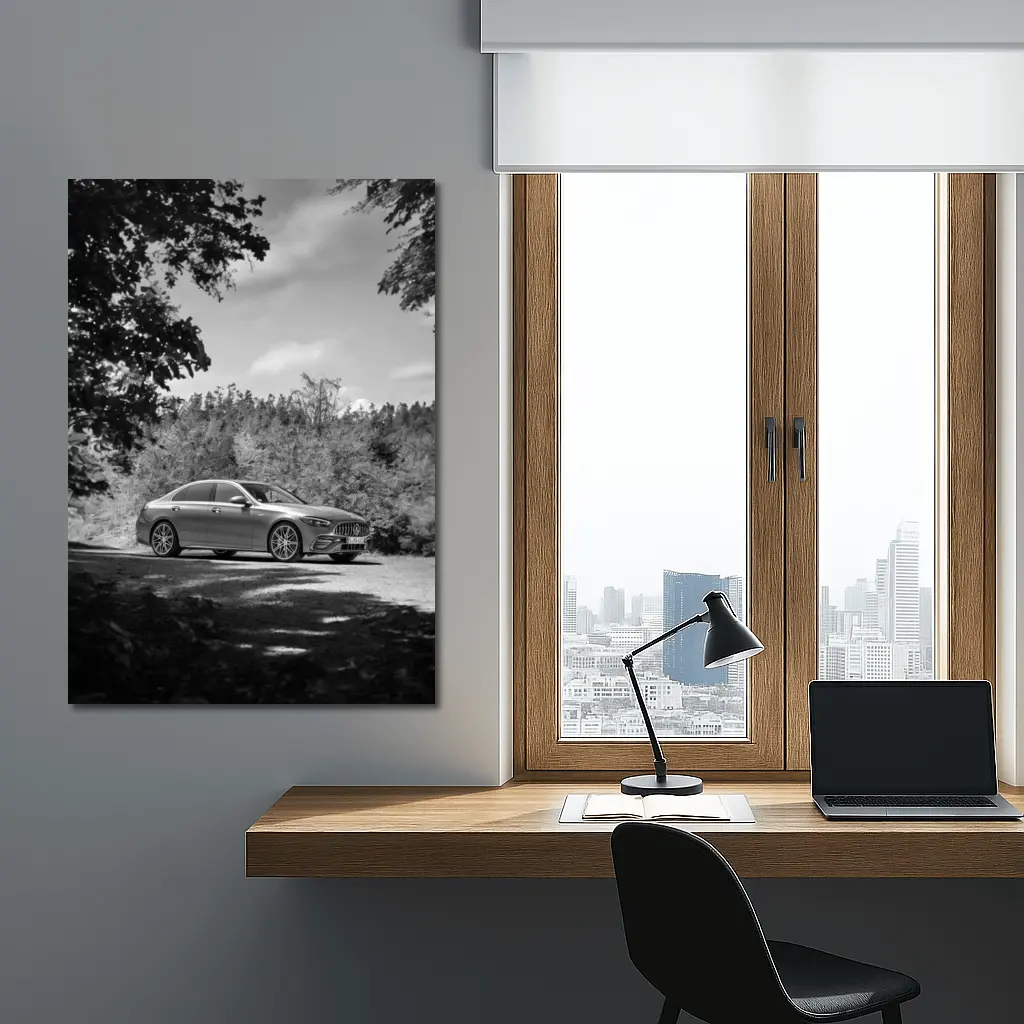 Mercedes AMG C63 Black White Forest – Wall Art