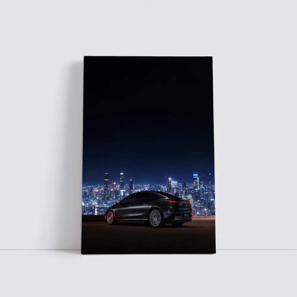 Mercedes AMG EQS Night City Skyline – Wall Art