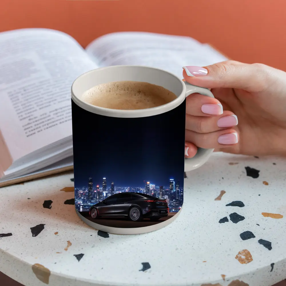 Mercedes AMG EQS Night City Skyline – Mugs
