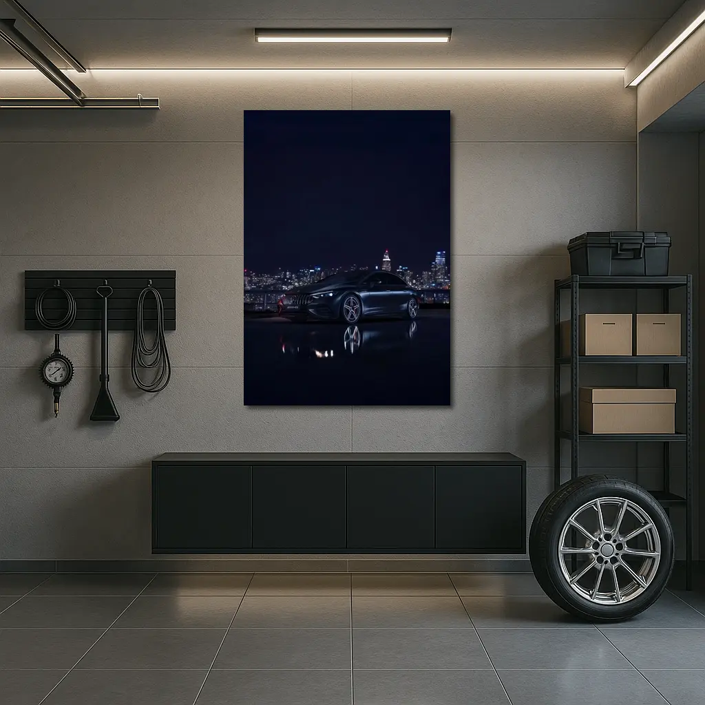 Mercedes AMG Dark Sedan City Night – Wall Art