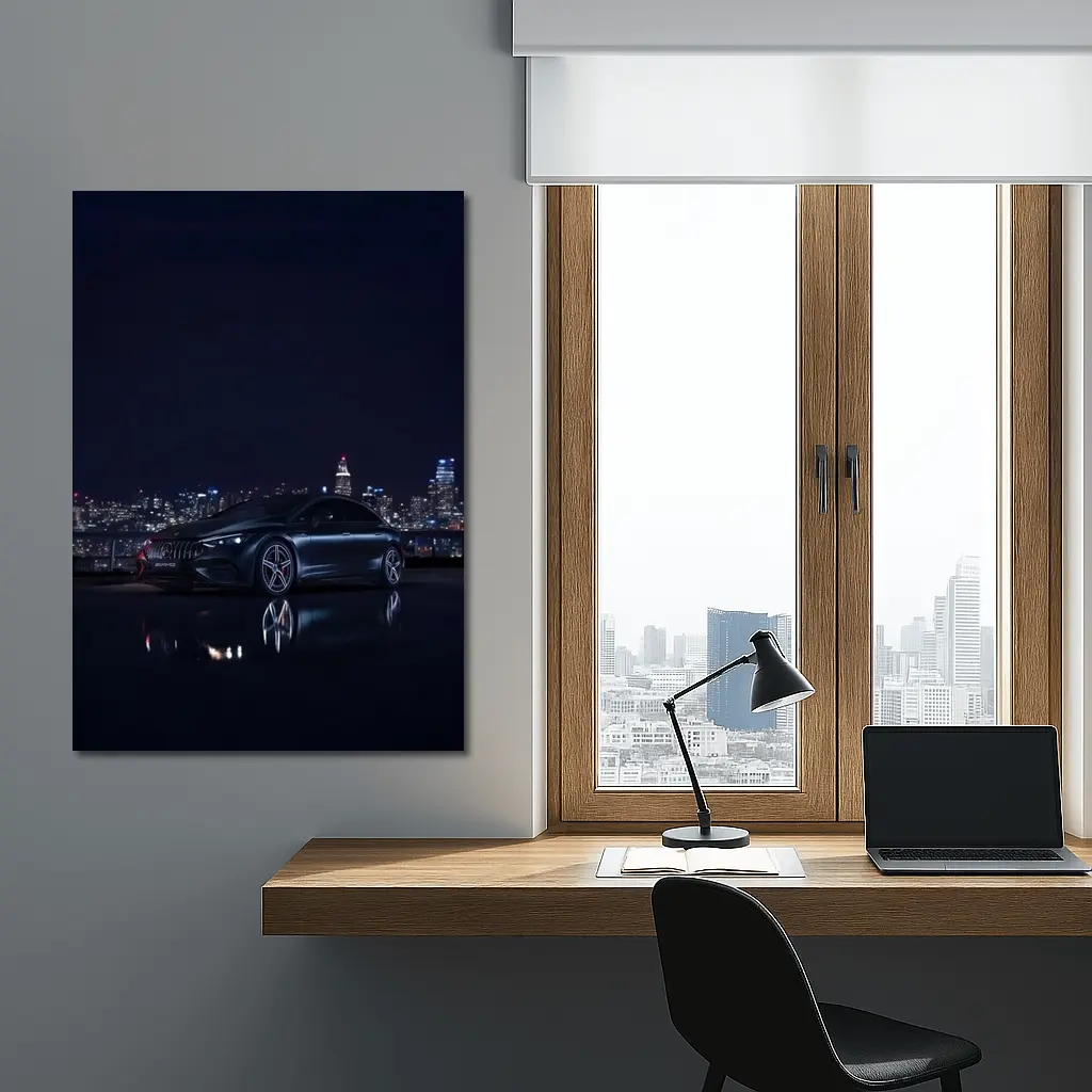 Mercedes AMG Dark Sedan City Night – Wall Art