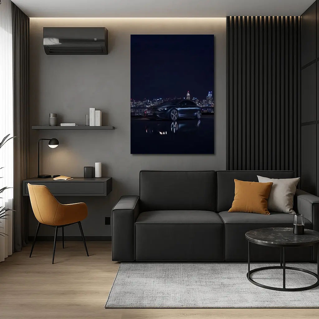 Mercedes AMG Dark Sedan City Night – Wall Art