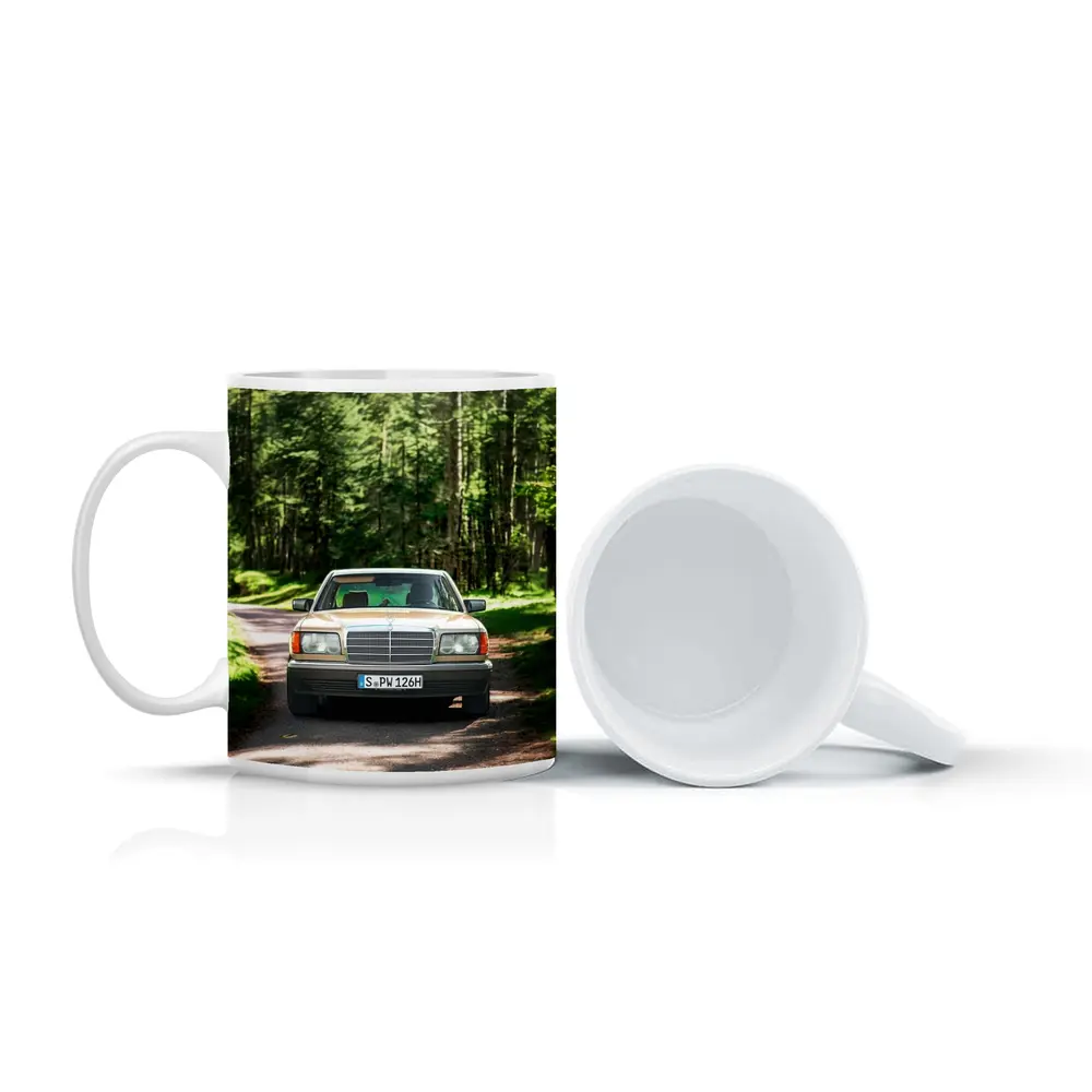 Mercedes S Class Classic Car Forest Road – Mugs